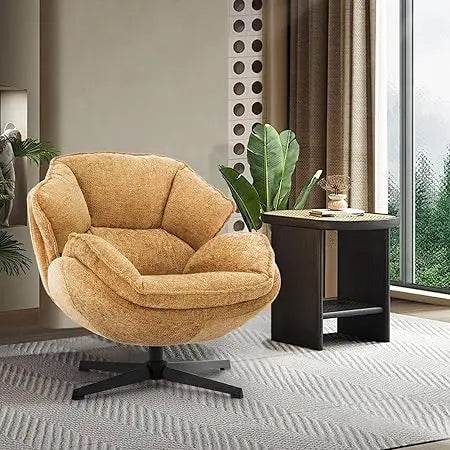 Ergonomic Swivel Living Room Chair with Metal Legs - ticify - Sleep Galleria