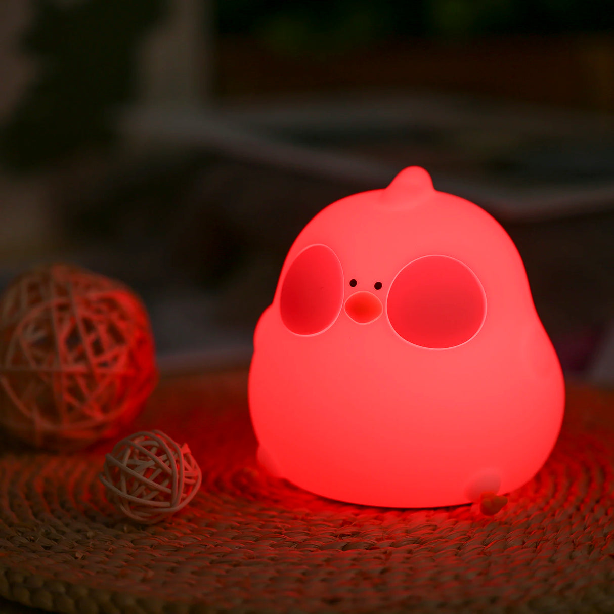 Cute Silicone Chicken RGB Color Changing Rechargeable Night Light