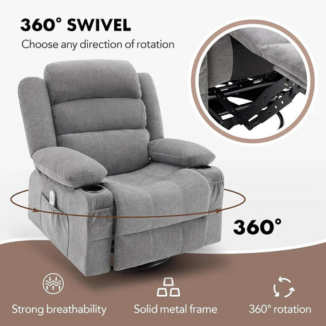 Oversized Rocker Recliner Chair with Heat Massage - XMSJ - Sleep Galleria