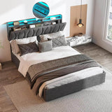 Adjustable Storage Bed Frame With Charging Station - XMSJ - Sleep Galleria