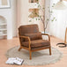 Mid - Century Linen Upholstered Accent Chair - Calmora - Sleep Galleria