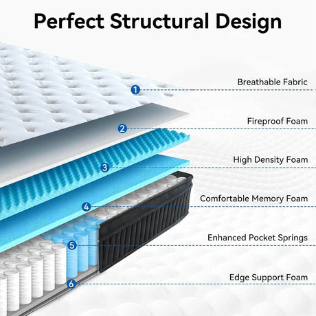 Medium Hybrid Pillow Top Mattress - Amztree - Sleep Galleria