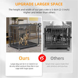 Heavy Duty Chew-Resistant Iron Dog Crate With Wheels