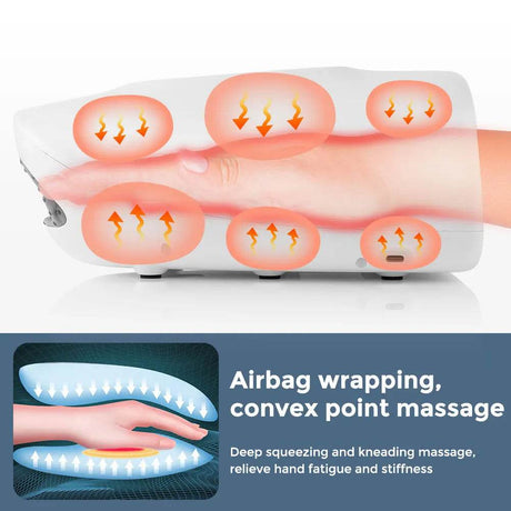 Electric Hand Massager Air Compression Hot Compress Device - Sleep Galleria