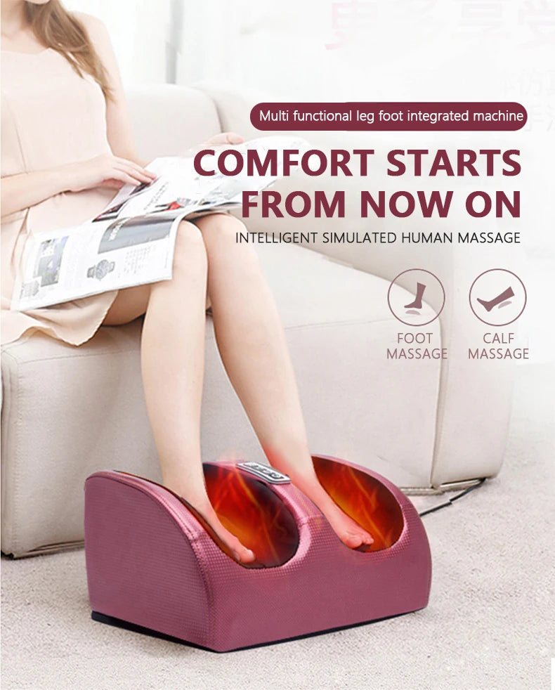 Electric Heated Foot And Leg Kneading Massage Device
