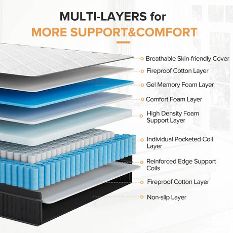 Medium Hybrid Pillow Top Mattress - Amztree - Sleep Galleria