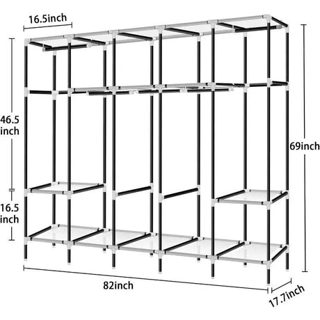 82-Inch Portable Wardrobe Closet With Shelves - Sleep Galleria