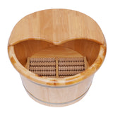 Cedar Wood Foot Bath Bucket With Massage Roller