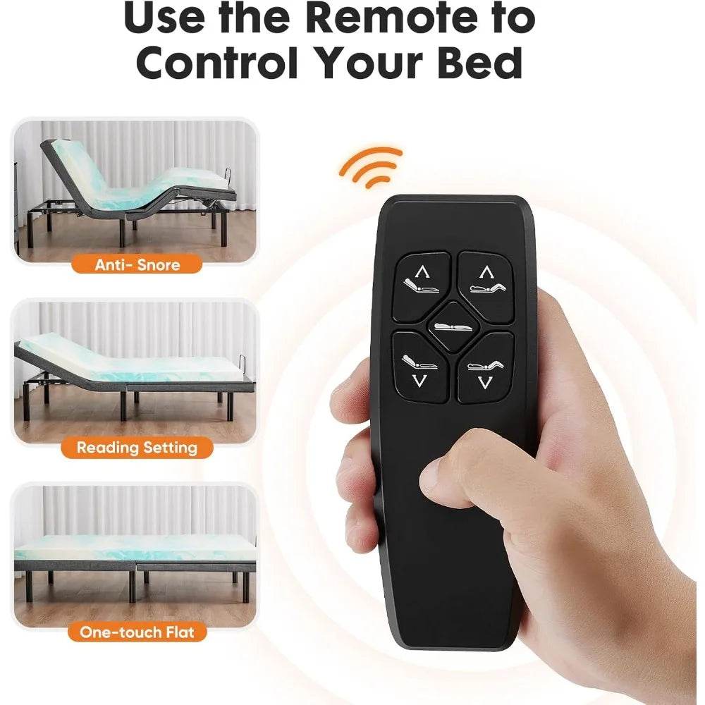 Ergonomic Electric Adjustable Bed Frame With Wireless Remote - Sleep Galleria