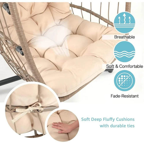 Indoor Outdoor Foldable Egg Swing Chair - XMSJ - Sleep Galleria