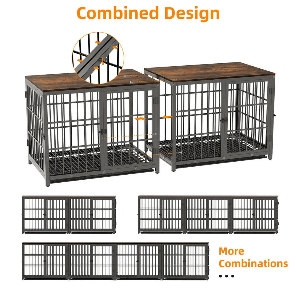 Multifunctional Wooden Dog Crate With Removable Tray
