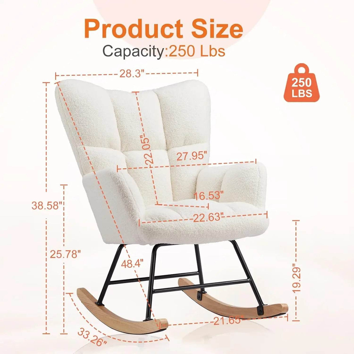 Teddy Upholstered Nursery Rocking Chair - Sleep Galleria