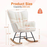 Teddy Upholstered Nursery Rocking Chair - Sleep Galleria
