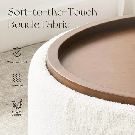 Modern Round Storage Ottoman Coffee Table - XMSJ - Sleep Galleria