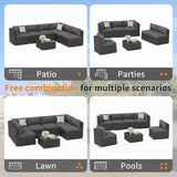 7-Piece Outdoor Rattan Wicker Sectional Sofa Set - Sleep Galleria
