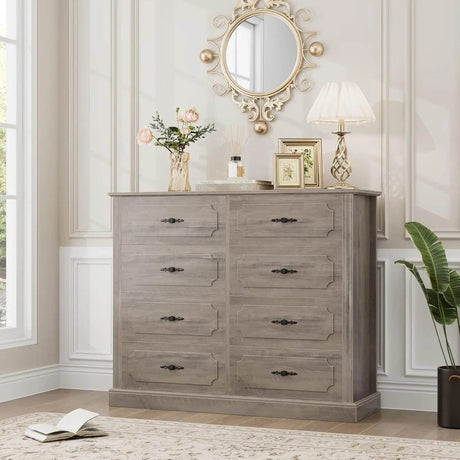 Modern Farmhouse 8 - Drawer Wood Dresser - XMSJ - Sleep Galleria