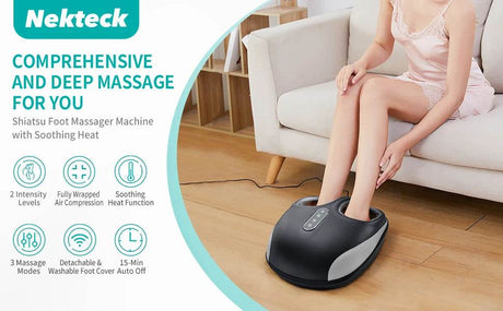 Shiatsu Foot Massager Machine with Heat Air Compression - Sleep Galleria