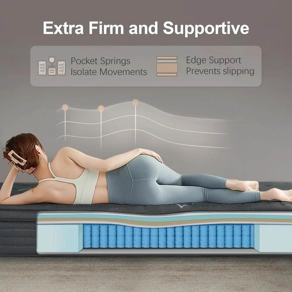 Extra Firm Memory Foam Hybrid Mattress - ANGDUO - Sleep Galleria