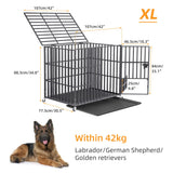 Heavy Duty Chew-Resistant Iron Dog Crate With Wheels