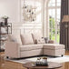 Convertible Firm Linen Fabric Sectional Sofa Light Grey - Calmora - Sleep Galleria