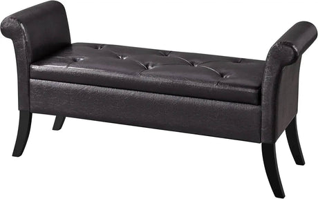 Vintage Faux Leather Storage Bench - ZUIYU - Sleep Galleria