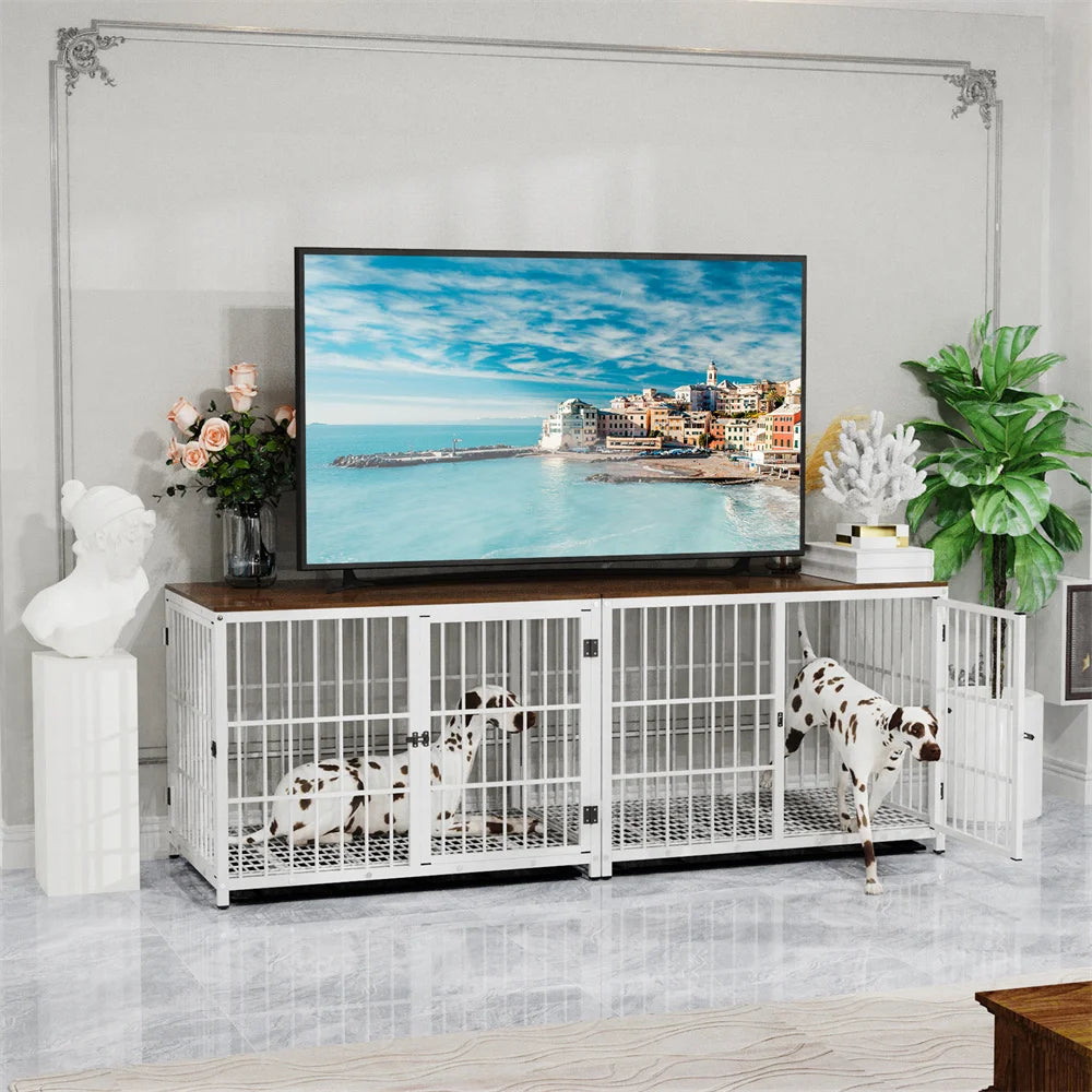 Multifunctional Wooden Dog Crate With Removable Tray