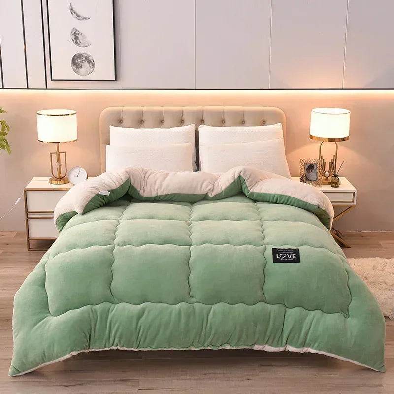 Soft Lamb Velvet Warm Winter Quilt Blanket - Sleep Galleria