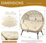 Oversized Double Egg Chair With Cushions - Sleep Galleria
