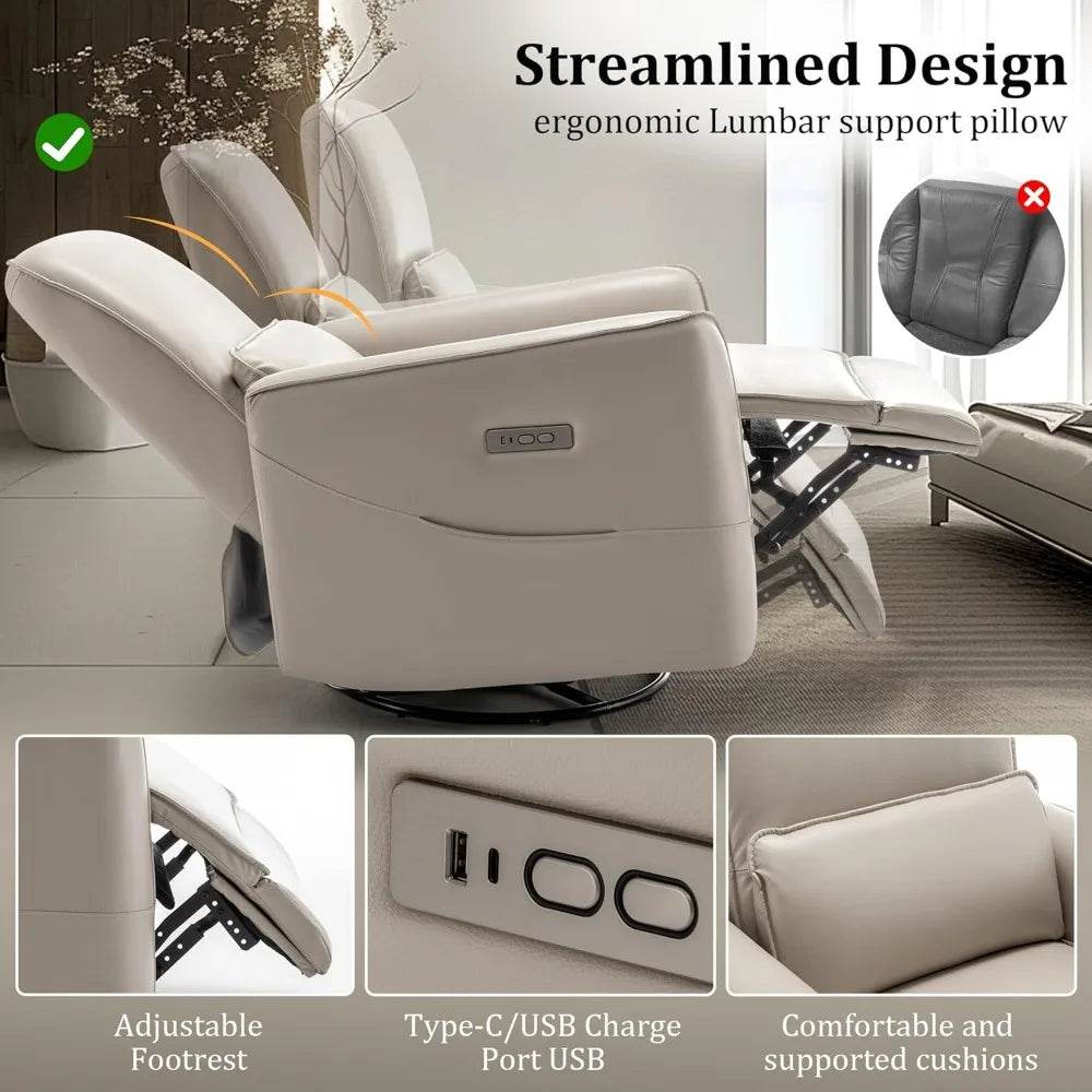 Power Rocker Swivel Electric Recliner Chair - Calmora - Sleep Galleria
