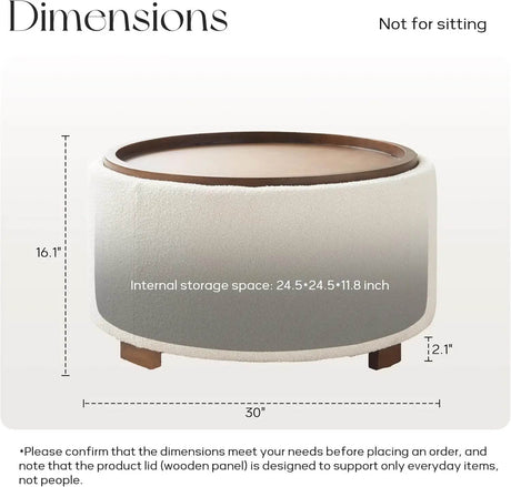 Modern Round Storage Ottoman Coffee Table - XMSJ - Sleep Galleria