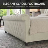 Chenille Upholstered Sleigh Bed Frame - Sleep Galleria