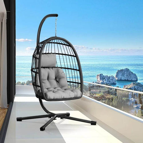 Outdoor Patio Egg Chair with Stand - XMSJ - Sleep Galleria