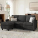 Convertible Firm Linen Fabric Sectional Sofa Light Grey - Calmora - Sleep Galleria