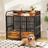 Heavy Duty Indoor XL Dog Crate With Adjustable Bowls