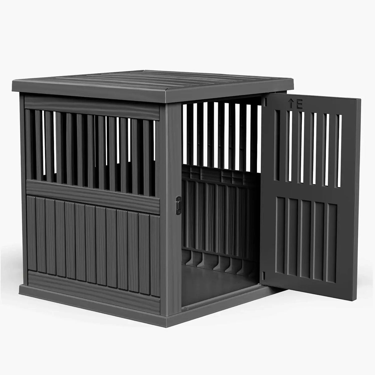 Lockable Resin Dog Crate End Table Nightstand