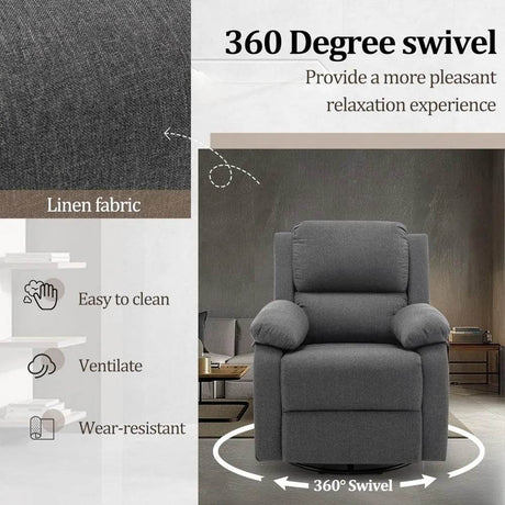 360 - Degree Swivel Rocker Recliner Chair - Calmora - Sleep Galleria