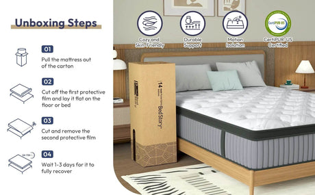 Medium Cooling Hybrid Memory Foam Mattress - BedStory - Sleep Galleria