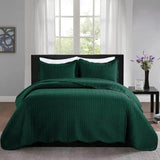 3-Piece Reversible Microfiber Quilt Bedding Set - Sleep Galleria