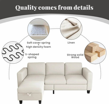 L - Shaped Modular Sectional Sofa With Storage - XMSJ - Sleep Galleria