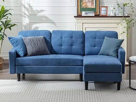 Convertible Modern Linen Fabric L - Shaped Sectional Sofa - Calmora - Sleep Galleria