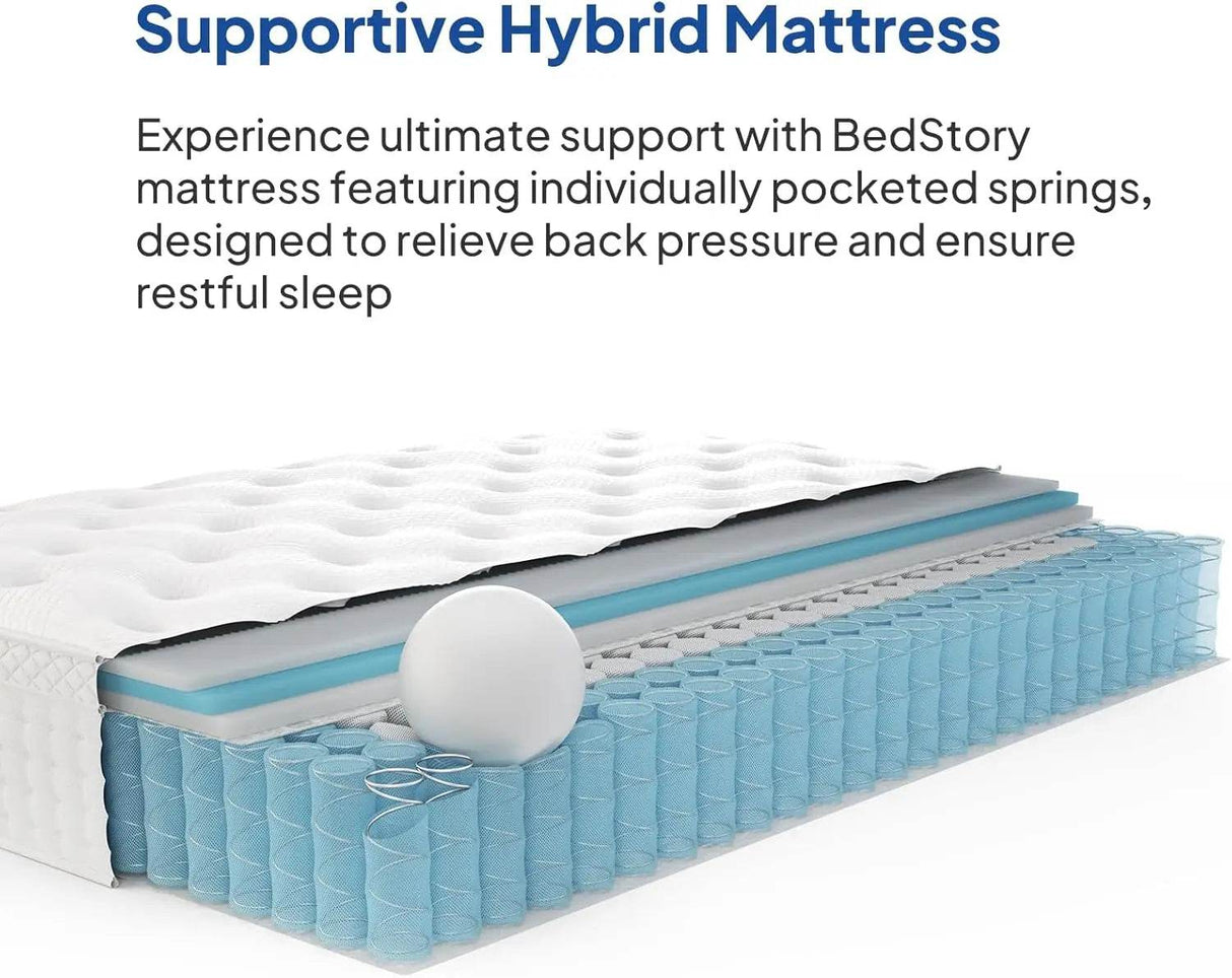 Medium Hybrid Memory Foam Pocket Spring Mattress - BedStory - Sleep Galleria