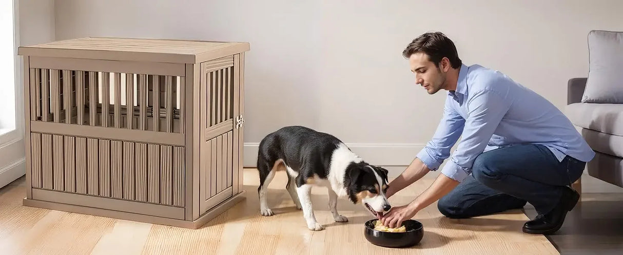 Lockable Resin Dog Crate End Table Nightstand