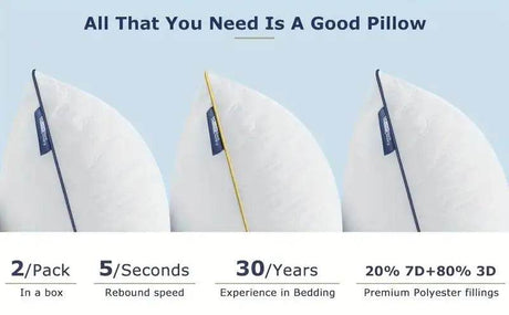 Pair of Soft Polyester Neck Support Pillows - BedStory - Sleep Galleria