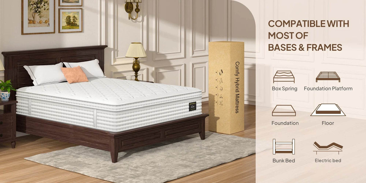 Medium 14-Inch Hybrid Gel Memory Foam Mattress - Sleep Galleria