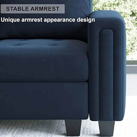 Modern Velvet L - Shaped Sectional Sofa With Chaise - Calmora - Sleep Galleria