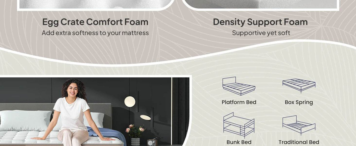 Medium Gel-Infused Hybrid Memory Foam Mattress - Sleep Galleria