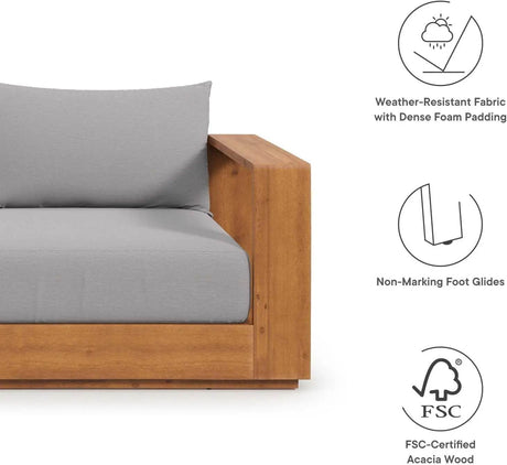 Acacia Wood Outdoor Patio Loveseat - XMSJ - Sleep Galleria