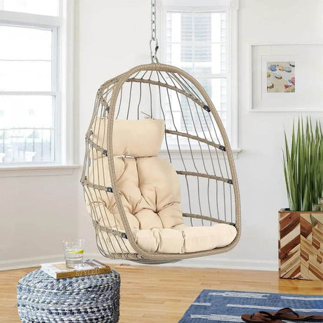 Indoor Outdoor Foldable Egg Swing Chair - XMSJ - Sleep Galleria