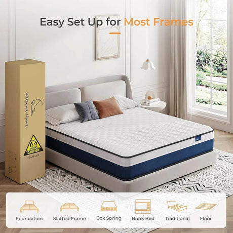 Medium Firm 10-Inch Lavender Memory Foam Hybrid Mattress - Sleep Galleria