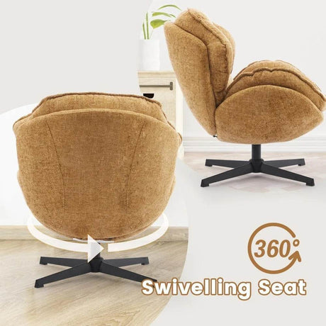Ergonomic Swivel Living Room Chair with Metal Legs - ticify - Sleep Galleria